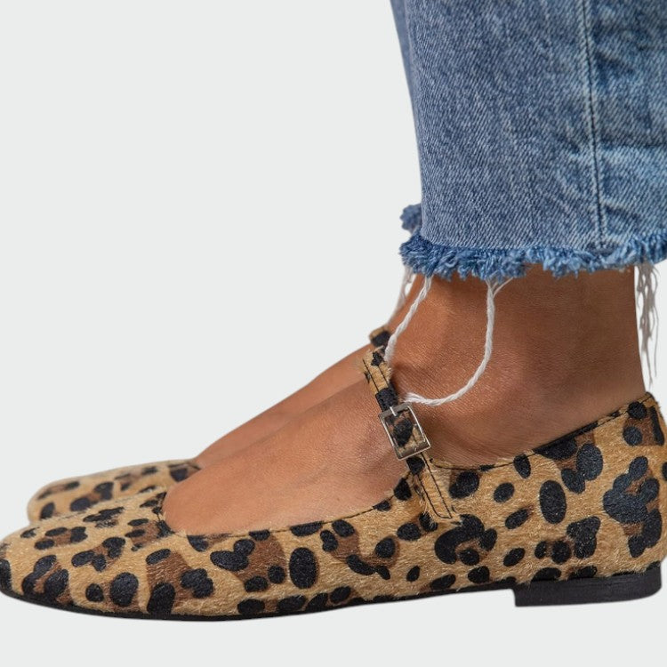 Olivia - Leopard Print Mary Jane Shoes