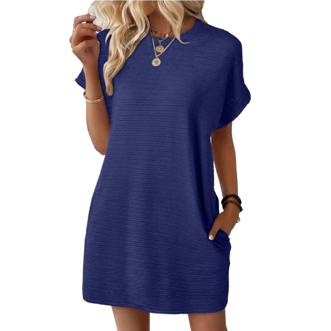EVASHA™ – Robe d'été décontractée et minimaliste à col rond