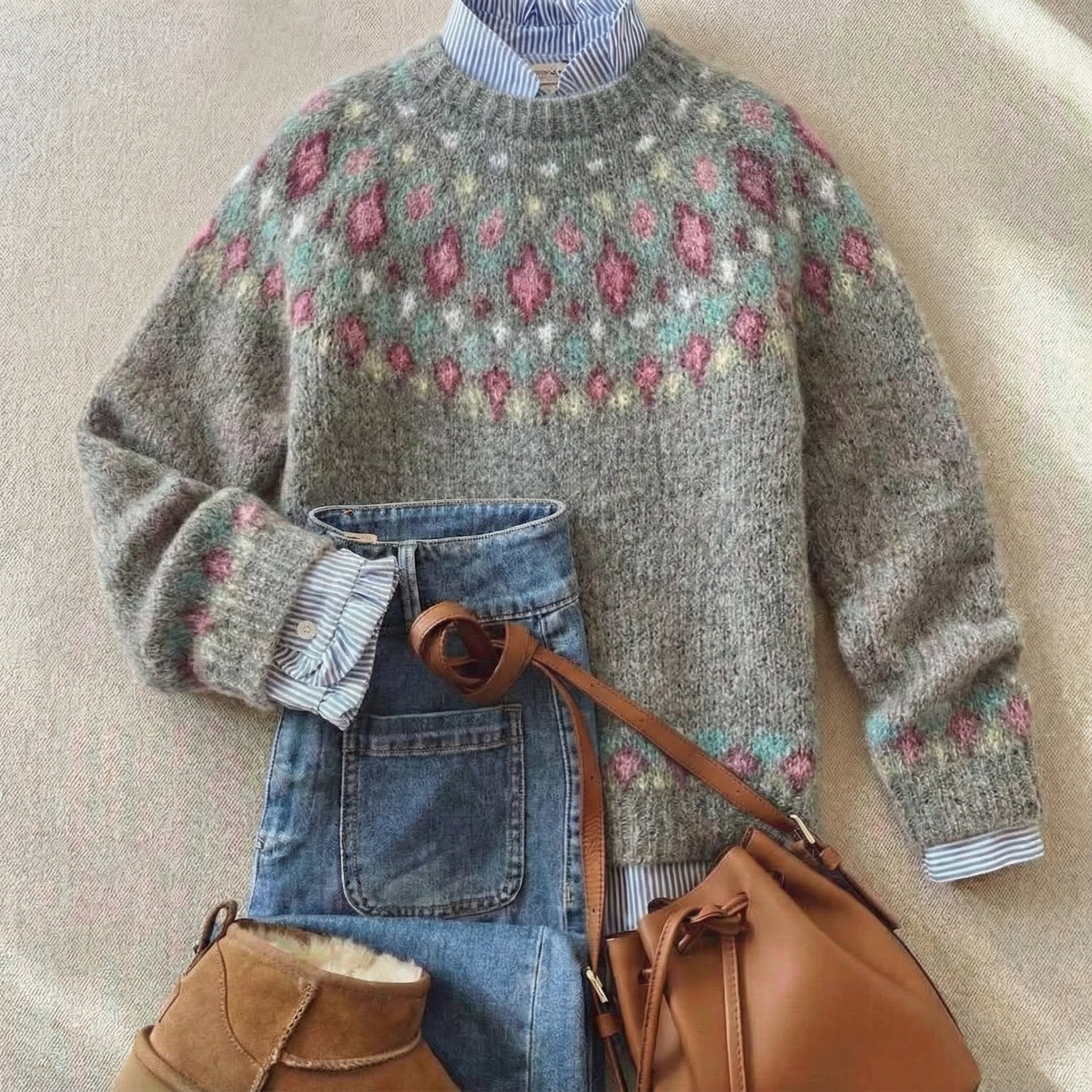 Isaline™ | Pull en maille nordique au style héritage