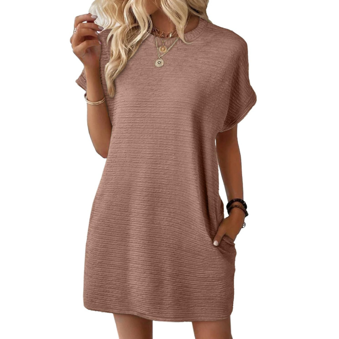 EVASHA™ – Robe d'été décontractée et minimaliste à col rond