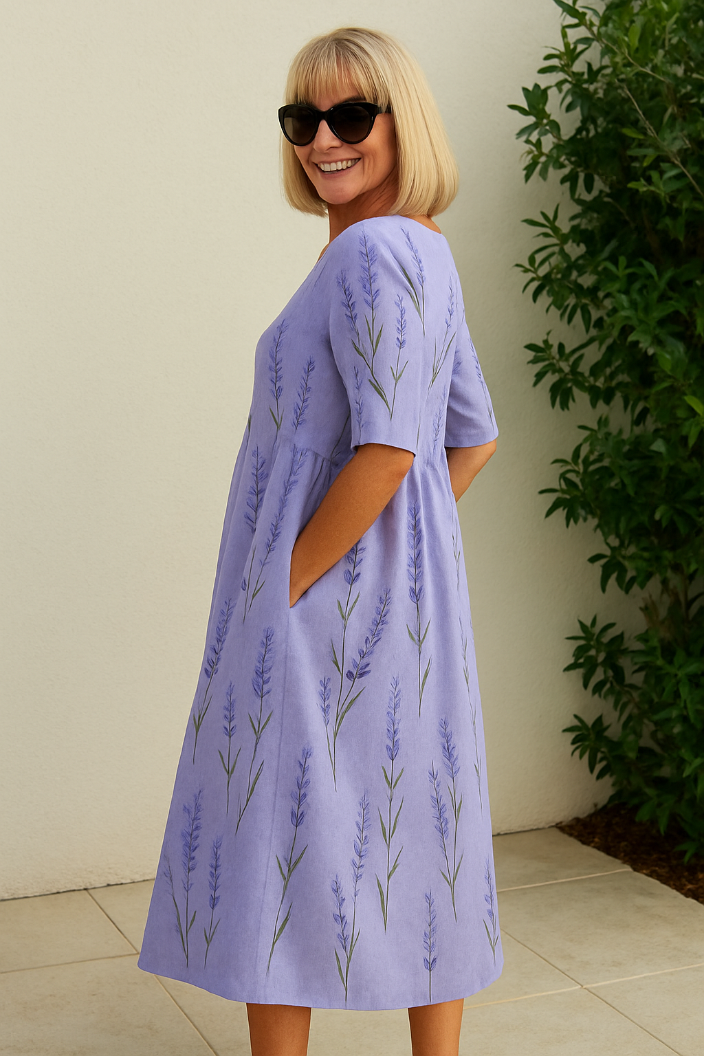 Eliza | Robe midi décontractée - Une élégance naturelle, un confort au quotidien