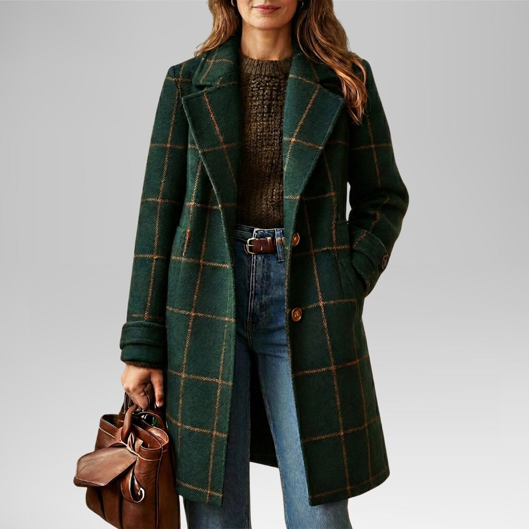 Élise | Manteau Tweed à Revers Rétro