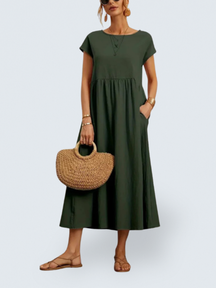 Celine | Robe midi à poches