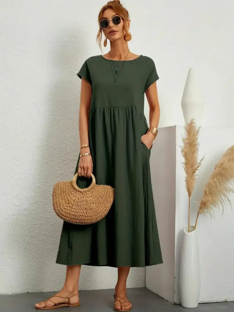 Celine | Robe midi à poches