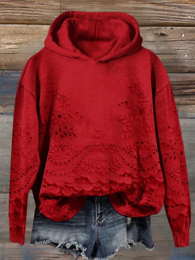 Janet | Pull à capuche avec détail floral