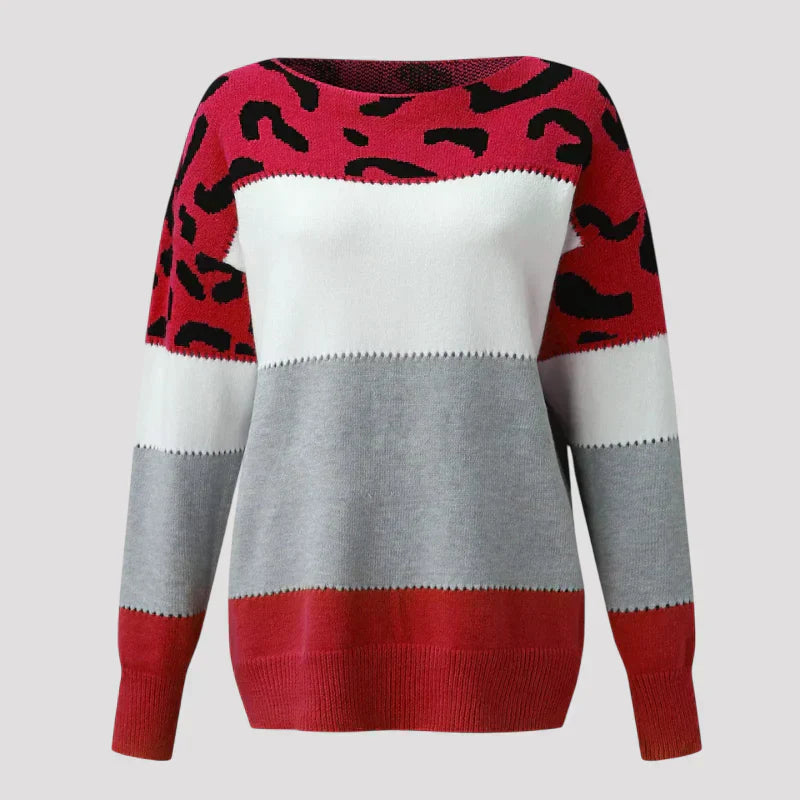 Charlène | Pull Décontracté à Motif Léopard