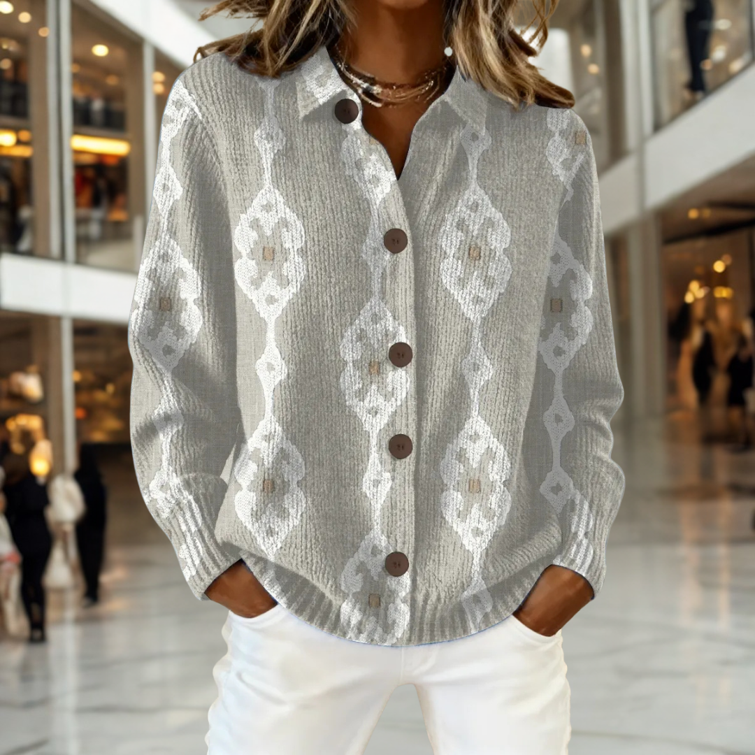 Camille™ | Cardigan à imprimé artistique