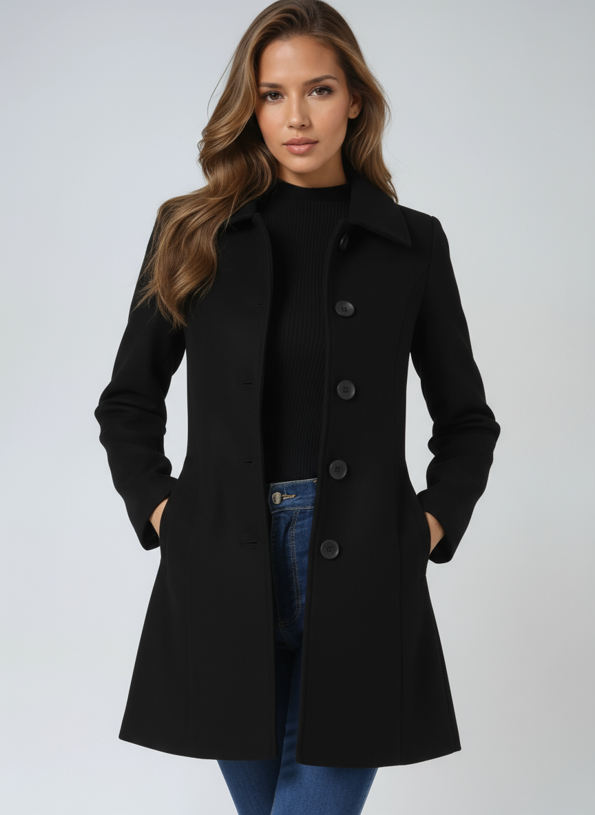 Éliane | Manteau Trench Hiver à Boutonnage Simple