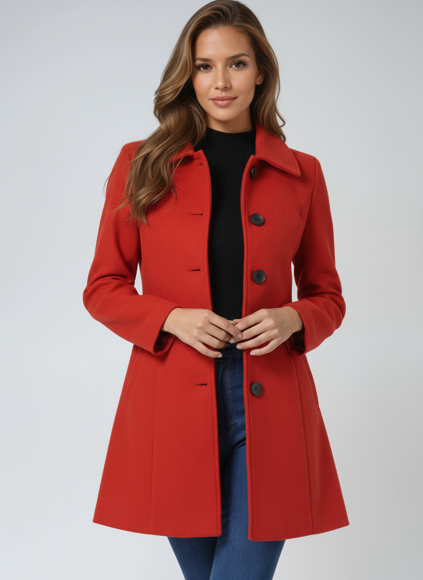 Éliane | Manteau Trench Hiver à Boutonnage Simple
