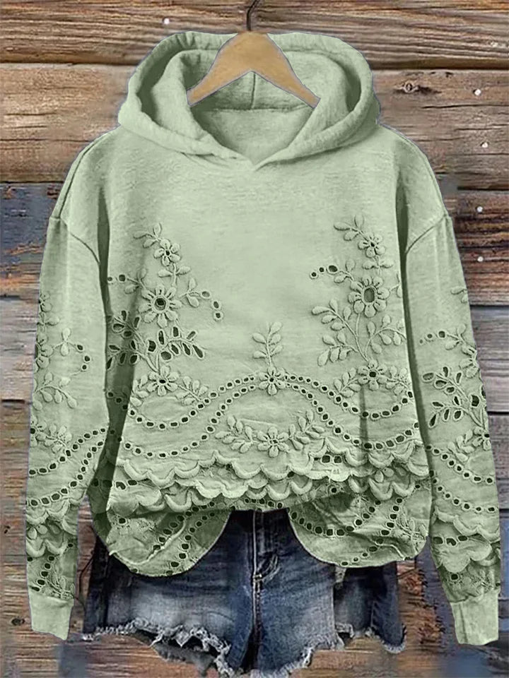 Janet | Pull à capuche avec détail floral