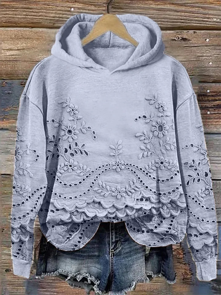 Janet | Pull à capuche avec détail floral