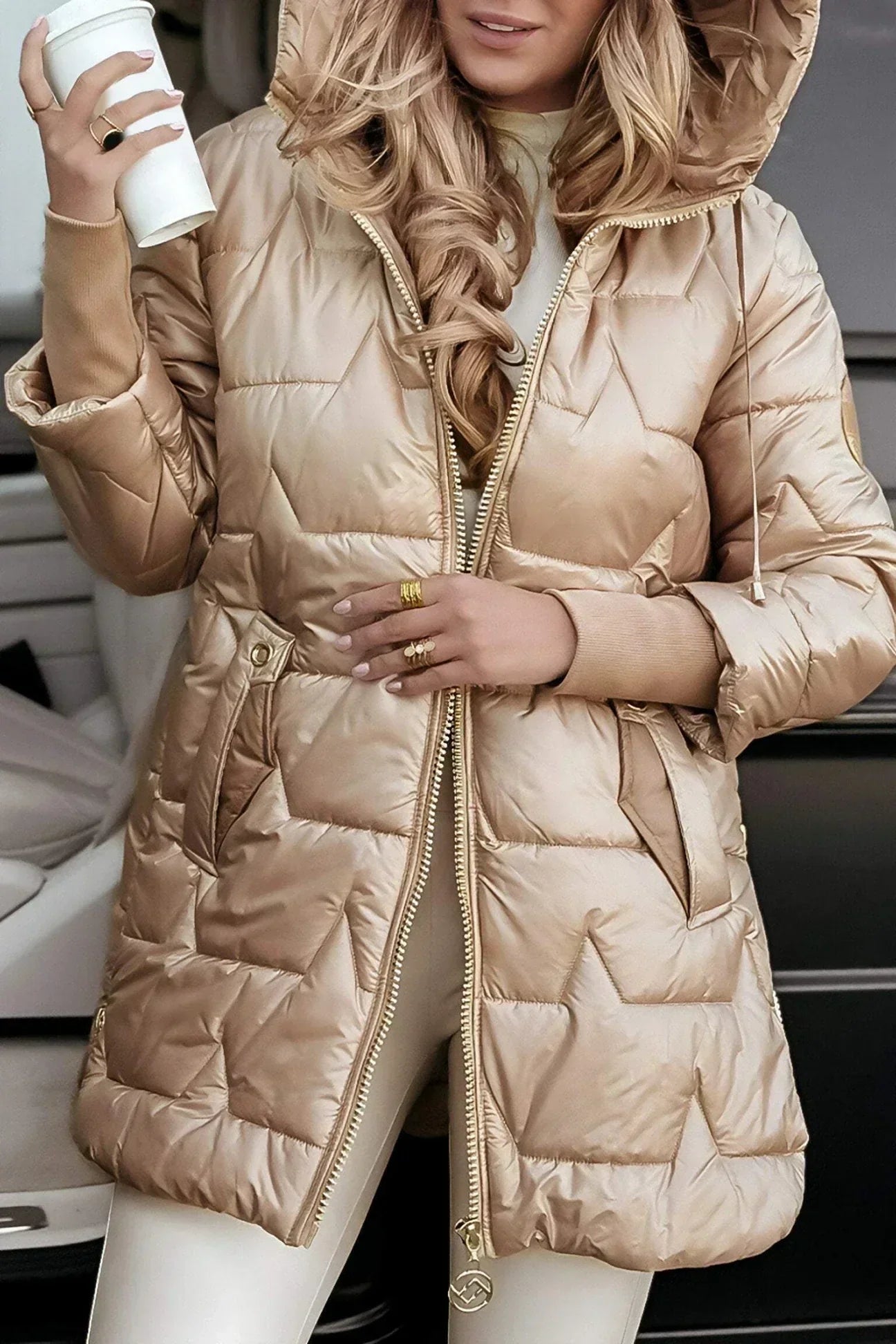 Leviana – Manteau Long Matelassé