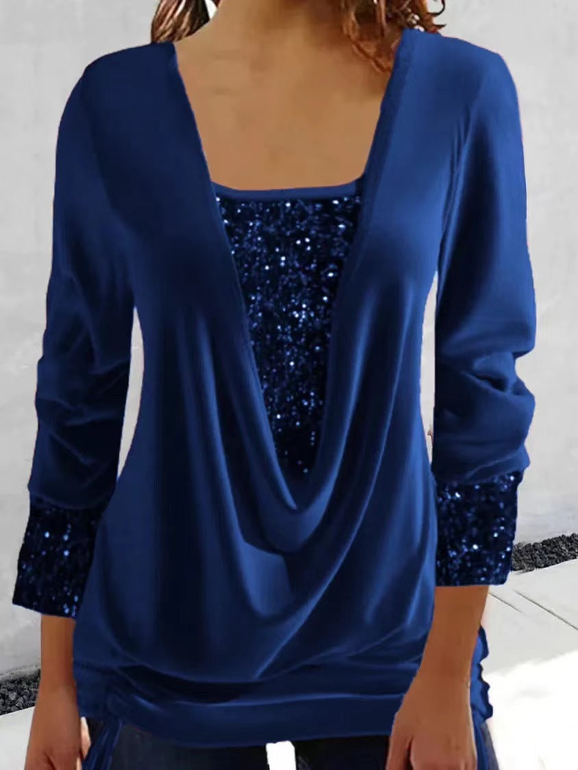 CALISTA™ | Haut élégant à sequins avec drapé flatteur