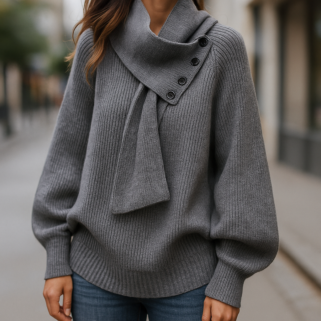 Madeleine | Pull Douillet à Col Écharpe