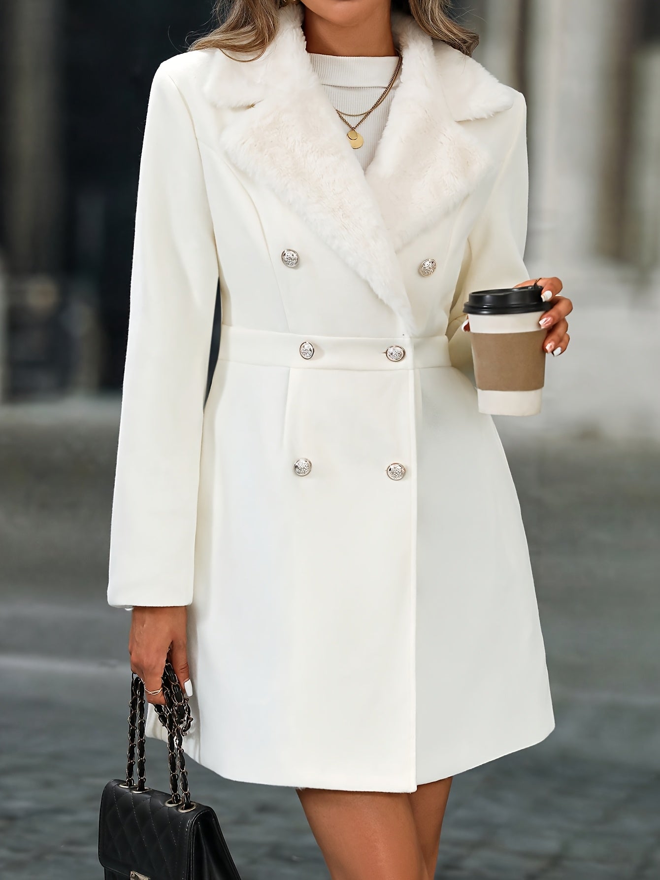 Essre | Manteau bicolore à col contrasté