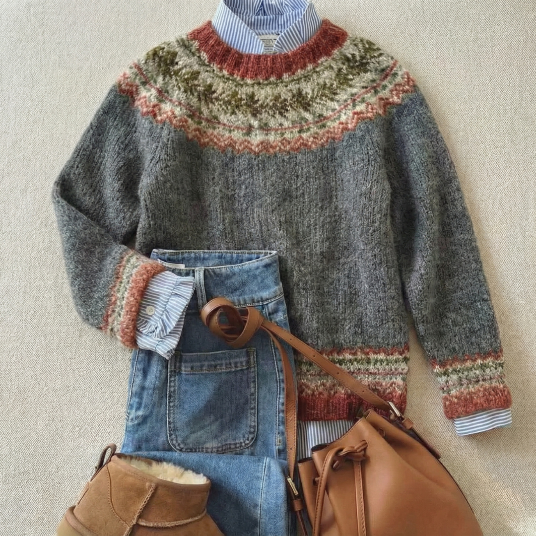 Isaline™ | Pull en maille nordique au style héritage
