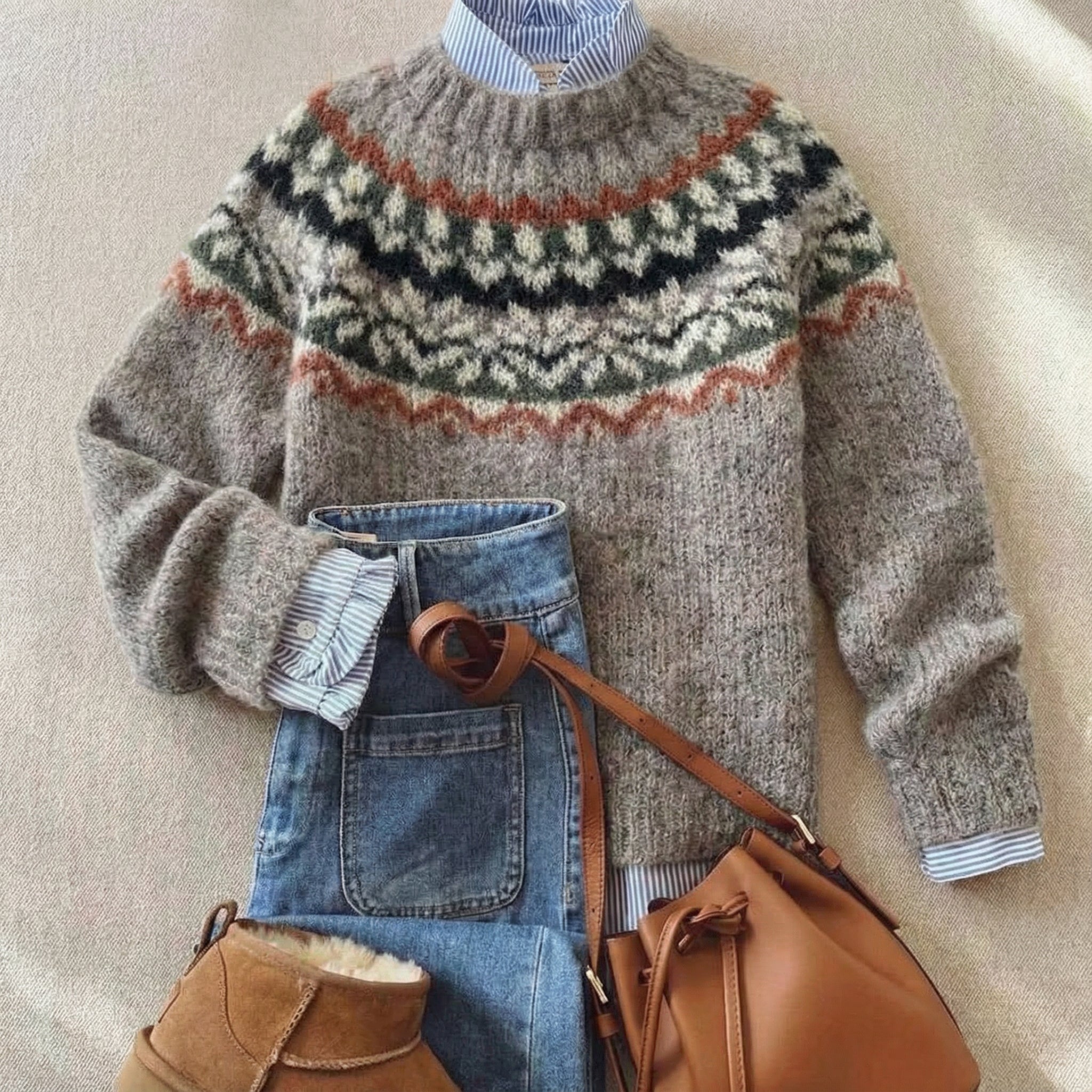 Isaline™ | Pull en maille nordique au style héritage