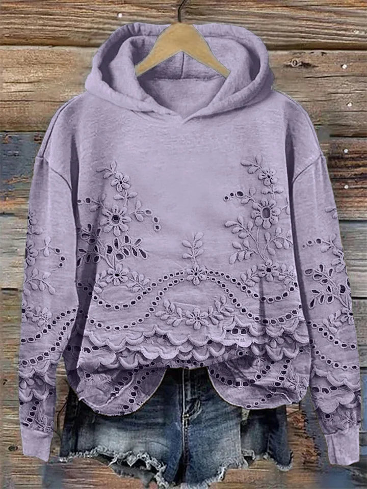 Janet | Pull à capuche avec détail floral