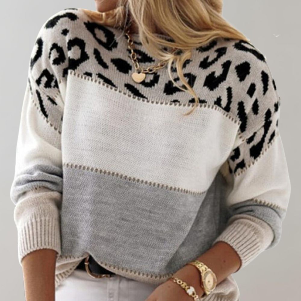 Charlène | Pull Décontracté à Motif Léopard