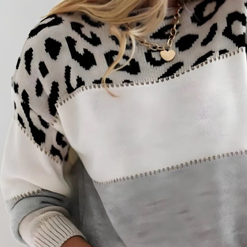 Charlène | Pull Décontracté à Motif Léopard