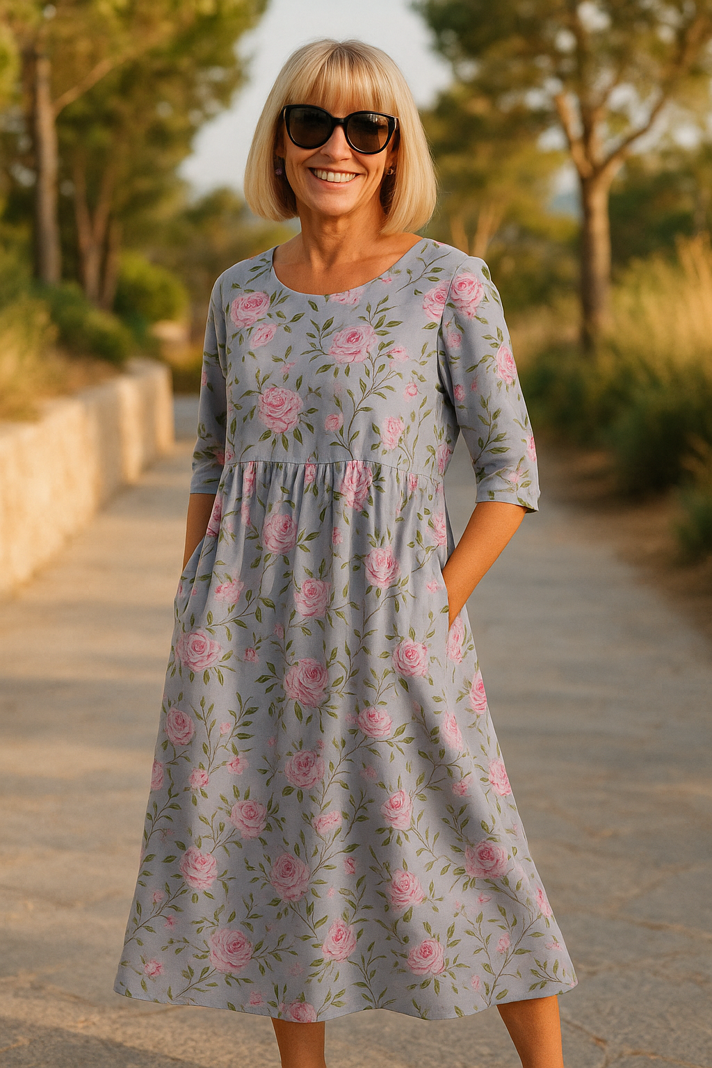 Eliza | Robe midi décontractée - Une élégance naturelle, un confort au quotidien