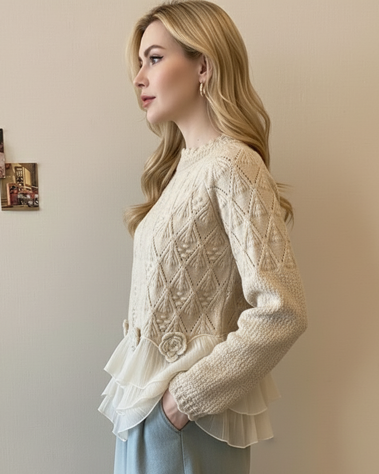LUCINDA™ | Pull à volants délicats