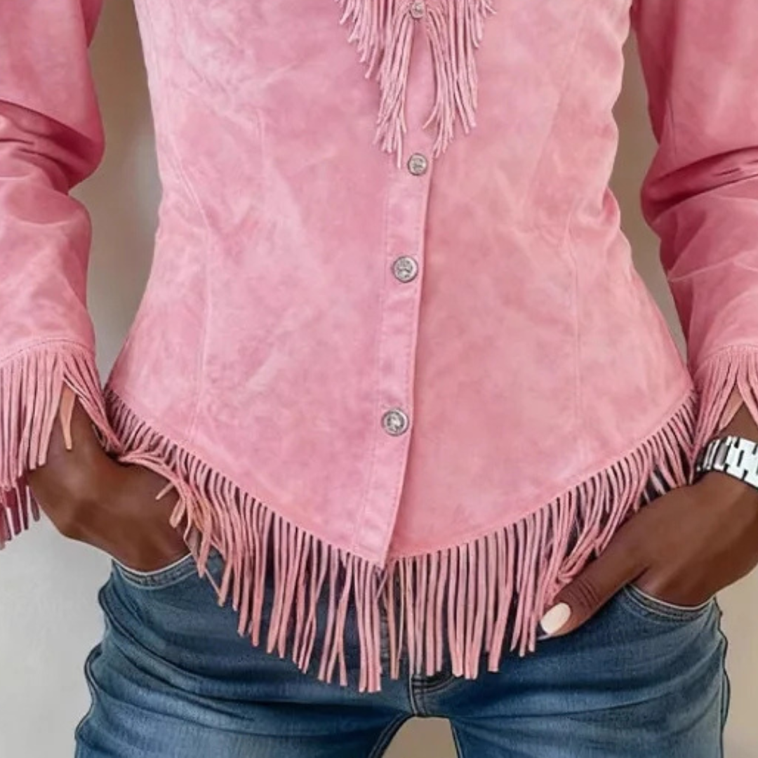 Solène │ Blouse boutonnée à franges