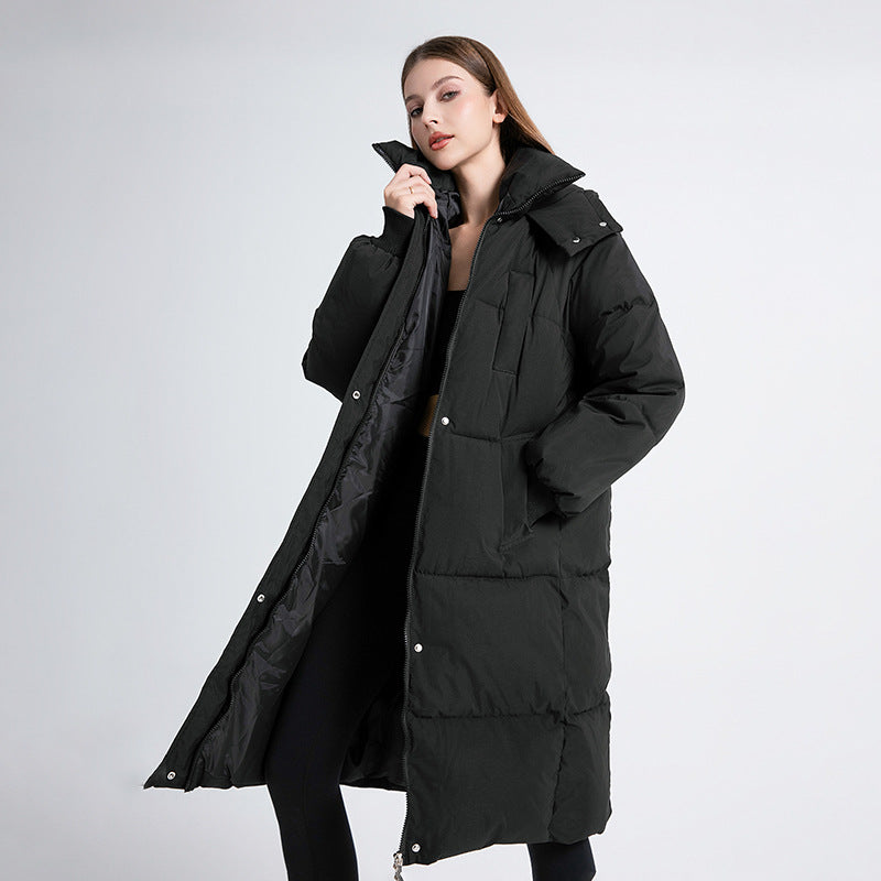 GIGATY™ │ Manteau long matelassé classique à capuchon