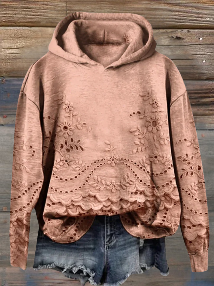 Janet | Pull à capuche avec détail floral