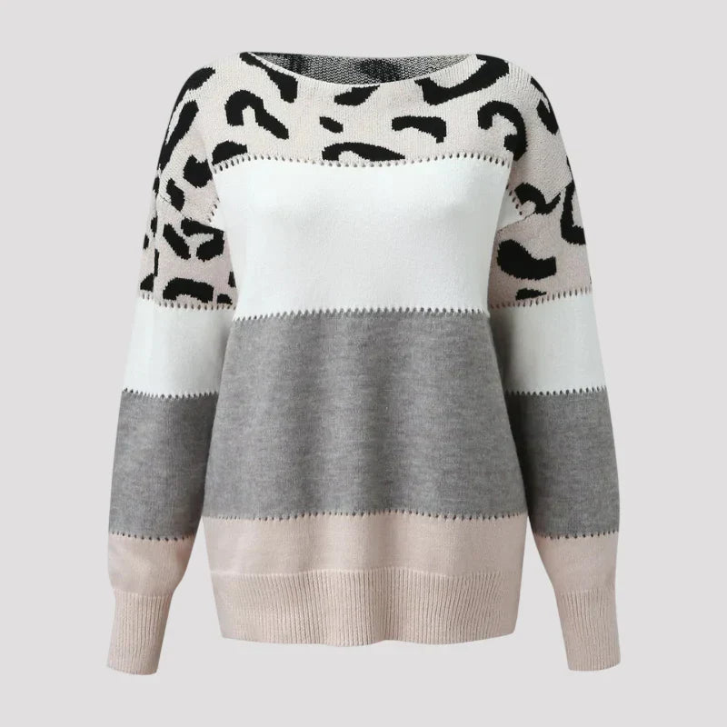 Charlène | Pull Décontracté à Motif Léopard