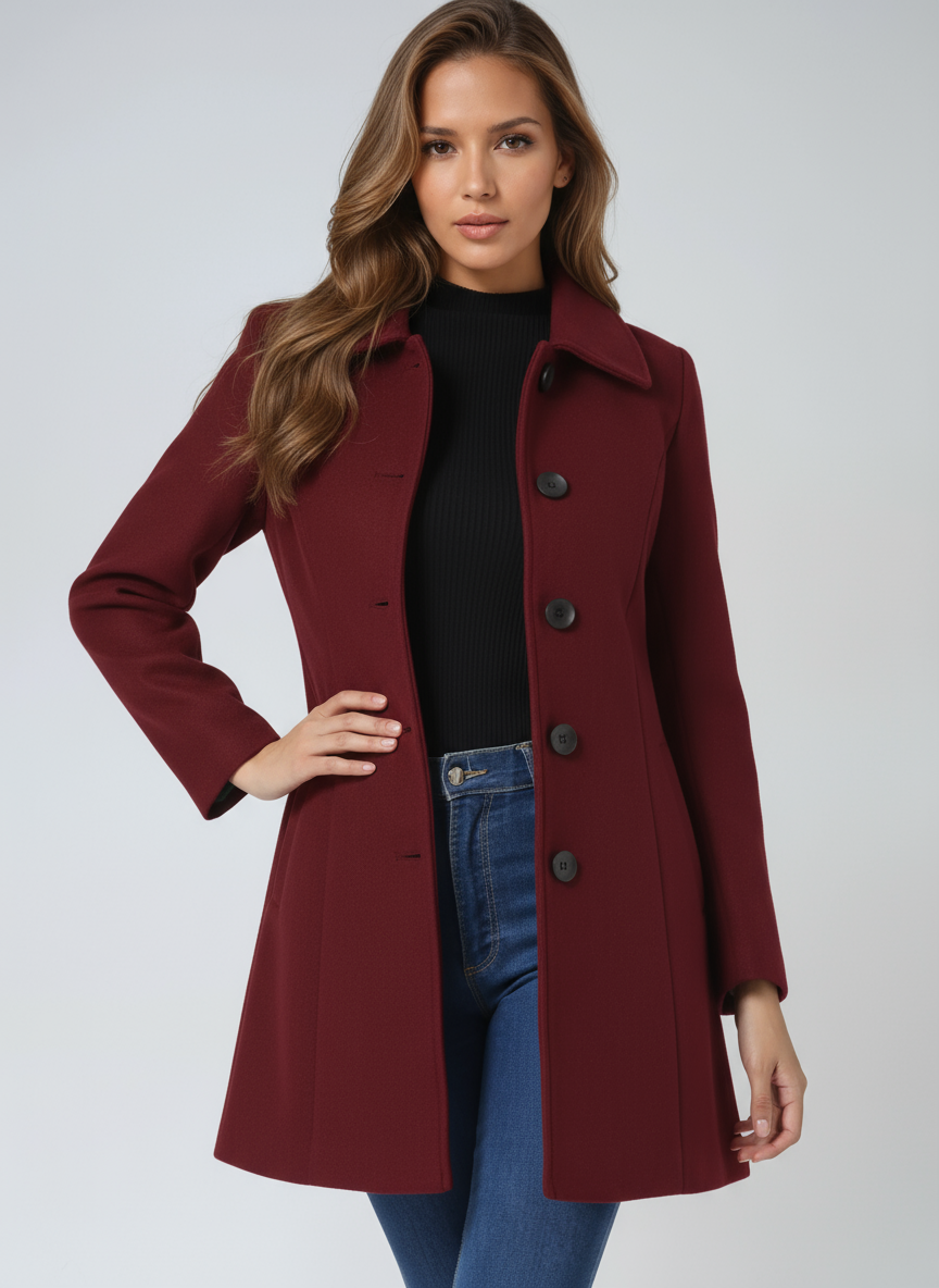 Éliane | Manteau Trench Hiver à Boutonnage Simple