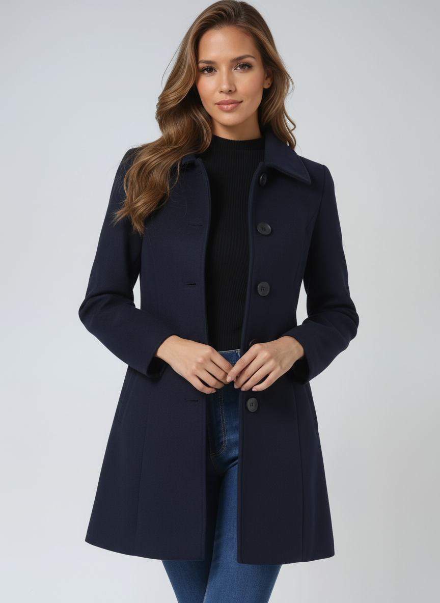 Éliane | Manteau Trench Hiver à Boutonnage Simple