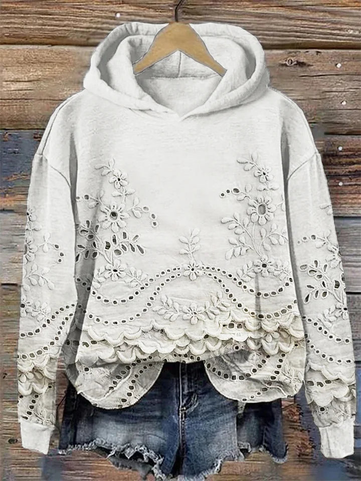 Janet | Pull à capuche avec détail floral