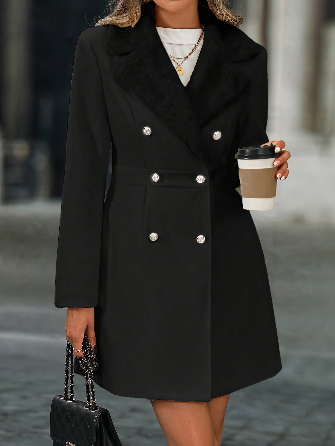 Essre | Manteau bicolore à col contrasté