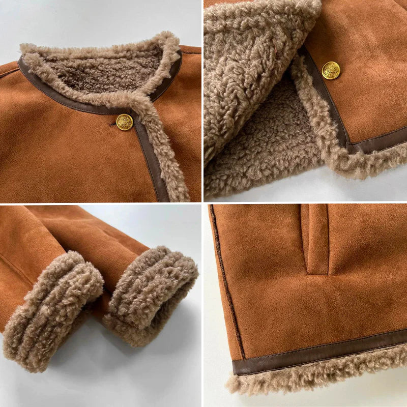 Isabella Shearling Button Jacket