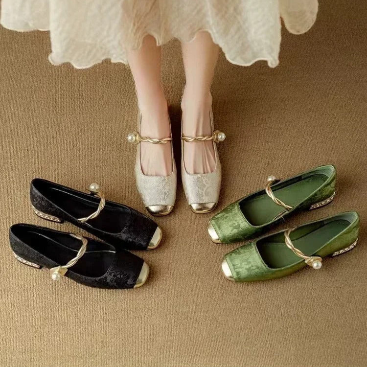 Clara │ Chaussures Mary Jane perlées